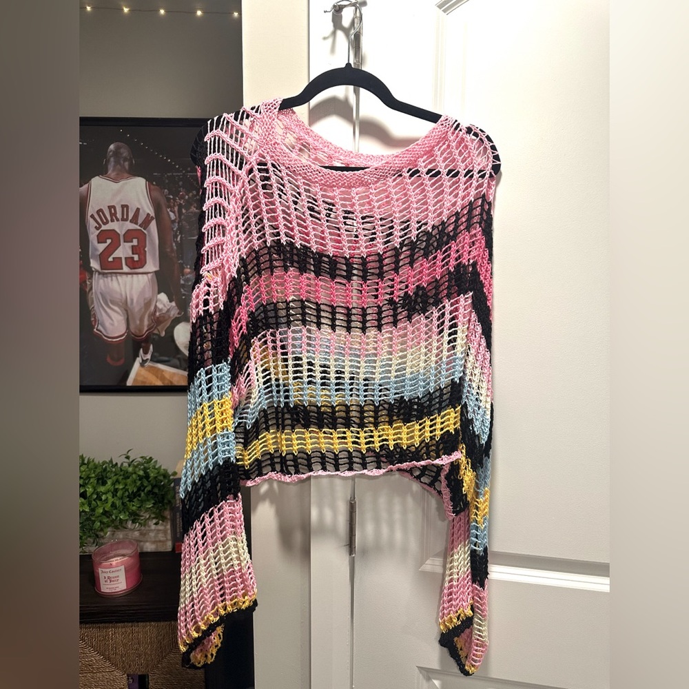 Colorful summer knit top